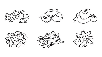 Pasta Cooking Vector Line Art Design with Simple Lines