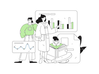 Doctor examines patient flat vector concept operation hand drawn illustration
