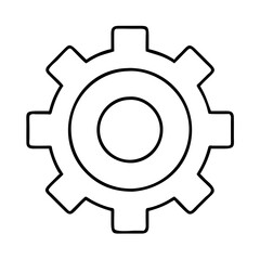 gear settings line art icon icon, gear settings icon vector illustration
