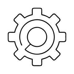 gear settings line art icon icon, gear settings icon vector illustration