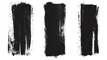 Bold Black Brush Strokes Design Elements.