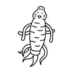 ginseng line art icon, ginseng vector illustration