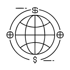 global business icon, global business vector illustration-simple illustration of global business, perfect for global business logos and icons