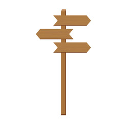 Wooden directional signpost with blank arrows