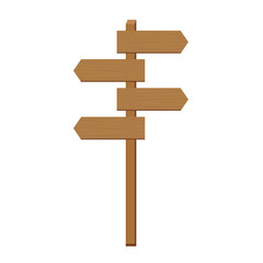 Blank wooden signpost for directional guidance