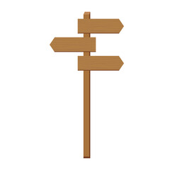 Wooden directional signpost with blank arrows
