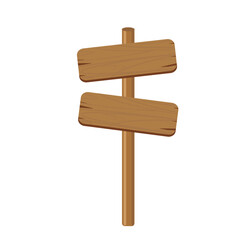 Blank wooden signpost for directional guidance