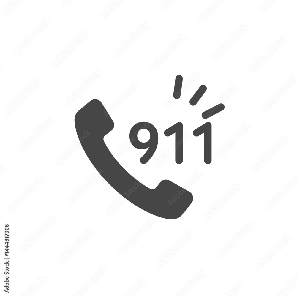 Poster emergency call icon: a simple yet powerful icon depicting a telephone handset with the emergency num