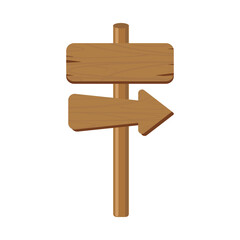 Wooden directional signpost with arrow