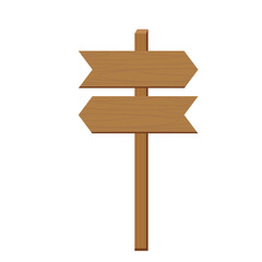 Wooden directional signpost with blank arrows