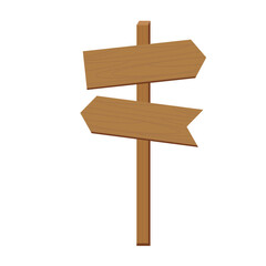 Wooden directional signpost with empty arrows