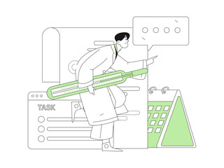 Doctor examines patient flat vector concept operation hand drawn illustration
