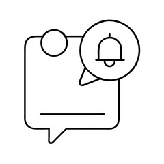 notification icon, notification line art - simple line art of notification, perfect for notification logos and icons