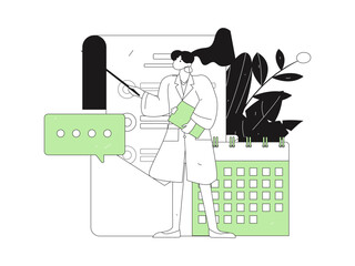 Doctor examines patient flat vector concept operation hand drawn illustration
