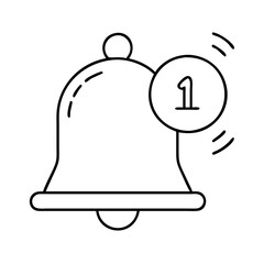 notification message bell line art icon