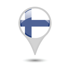 Finland Flag Pin Icon Design