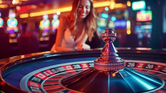 Dive into a captivating casino experience with roulette gameplay. The  vibrant lights and sounds pull you in. Perfect for gaming enthusiasts and  entertainment lovers. AI