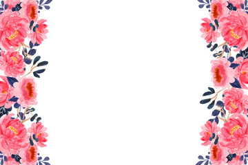 Watercolor flowers background vector for design.