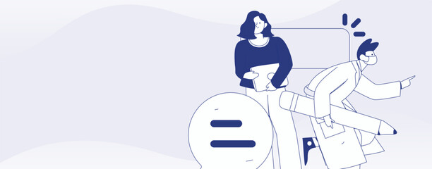 Doctor examines patient flat vector concept operation hand drawn illustration
