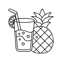 pineapple juice icon, pineapple juice vector illustration-simple illustration of pineapple juice, perfect for pineapple juice logos and icons