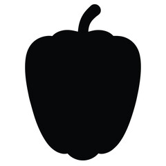 Obraz premium : Black silhouette of a green pepper on a white background 