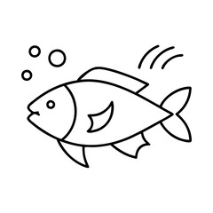 fish icon, fish line art - simple line art of fish, perfect for fish logos and icons