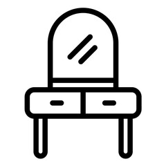 Dressing Table Line Icon Style
