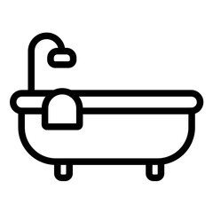 Bathtub Line Icon Style