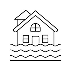 flooding house icon icon, flooding house icon vector illustration-simple illustration of flooding house icon, perfect for flooding house icon logos and icons