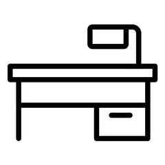 Counter Desk Line Icon Style