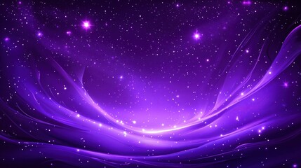 Obraz premium Purple cosmic nebula, swirling energy, starry background, abstract art, website banner