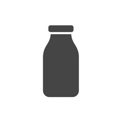 Milk Bottle Icon: A simple, minimalist icon of a classic milk bottle. Perfect for packaging, branding, and design projects related to dairy, beverages, or food.