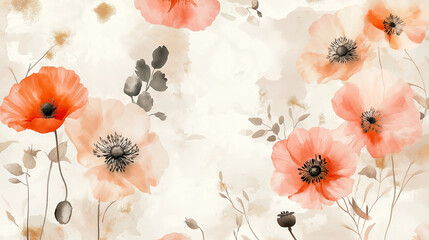 poppy flowers background