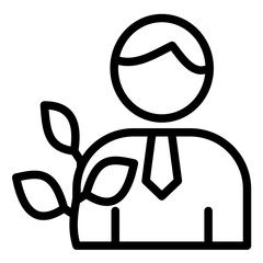 Ecologist Line Icon Style