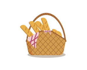 png watercolor basket with wicker handle in vintage picnic style showing bamboo box for natural food or storage with handmade purse element in eco flat design isolated on white background

