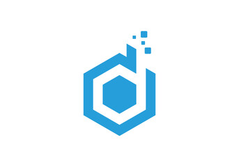 Fototapeta premium D logo technology.eps