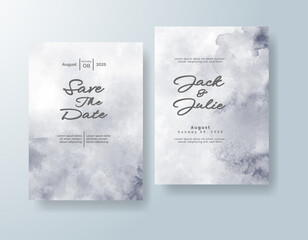 Wedding invitation with abstract splash watercolor