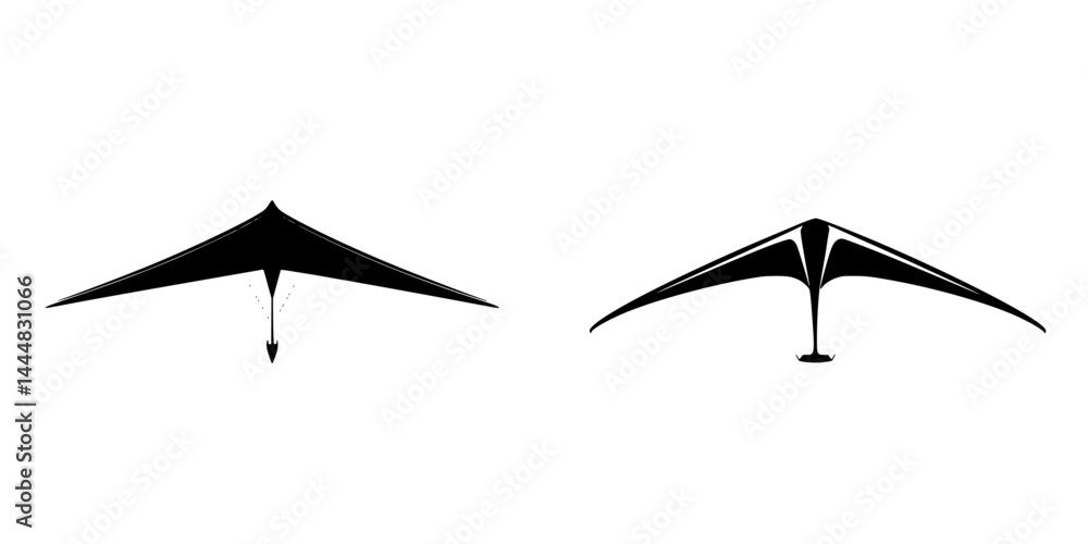 Aufkleber silhouette pictograms of flying creatures displaying distinct wing shapes and sizes for design and i