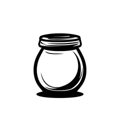 Silhouette pictogram of a simple glass jar showcasing a clean design for various creative uses