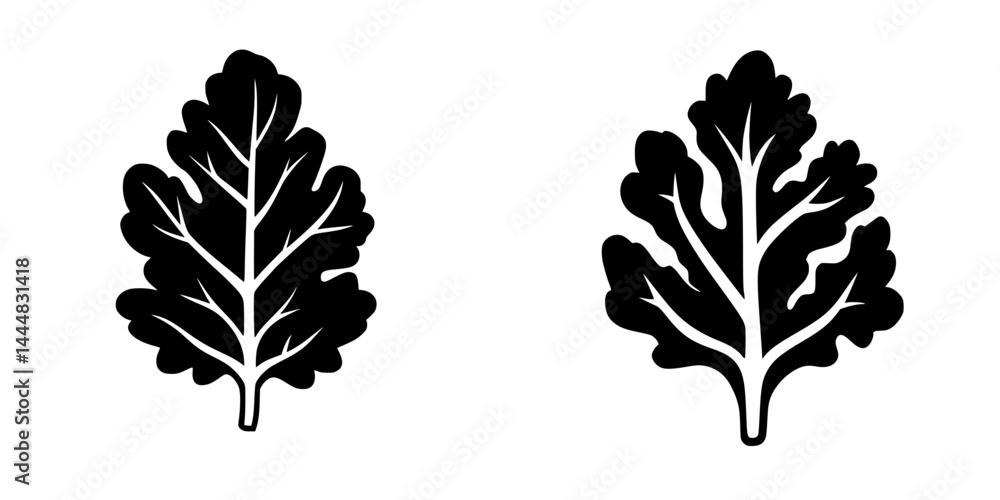 Aufkleber silhouette pictogram of leafy shapes suitable for various design projects and graphic applications