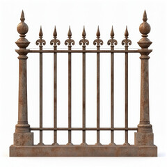 Fototapeta premium Metal Fence Isolated