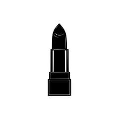 Silhouette vector icon of a lipstick tube designed for beauty and cosmetics applications in modern graphics