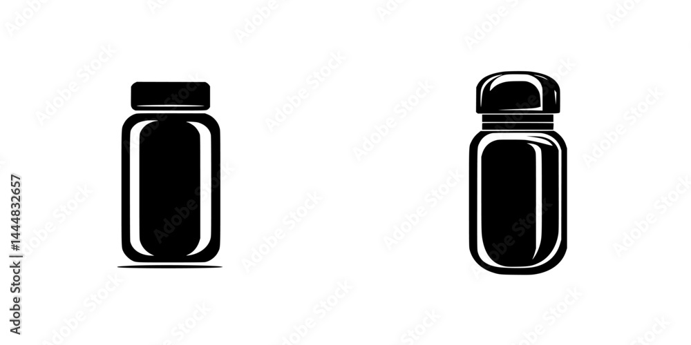Poster silhouette pictograms of various bottle shapes ideal for design projects and illustrations showcasin
