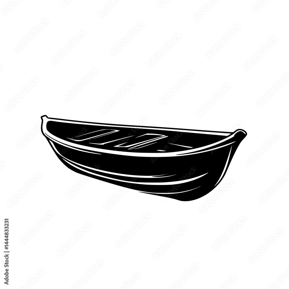 Poster silhouette pictogram of a boat representation in a simple and isolated vector design