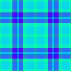 Straight background texture textile, sofa fabric tartan pattern. Royal plaid check seamless vector in bright and cyan colors.