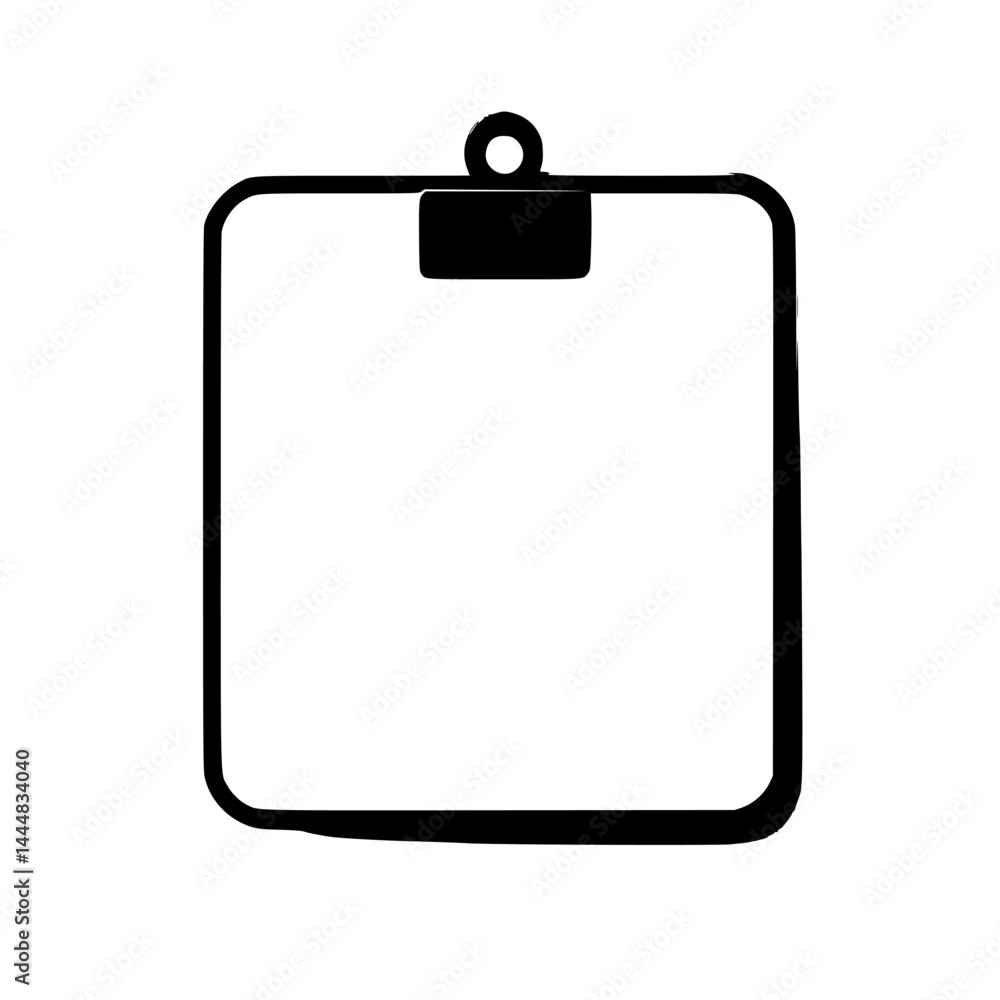 Poster silhouette pictogram of a clipboard icon representing organization and tasks in various settings for