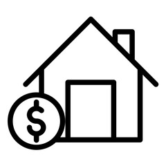 Mortgage Loan Line Icon Style