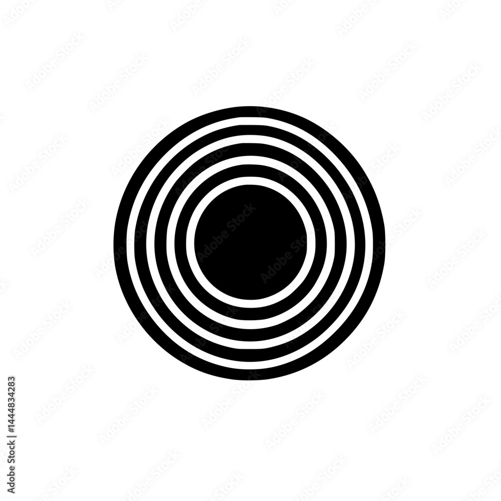 Poster silhouette pictogram design of concentric circles in a minimalist style for various applications