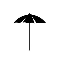 Obraz premium Umbrella silhouette icon representing shade, protection, and outdoor activities in various environments, such as beaches and parks