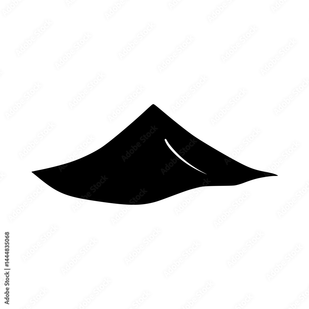Poster silhouette pictogram of a mountain peak represented in a simple vector icon design for easy recognit
